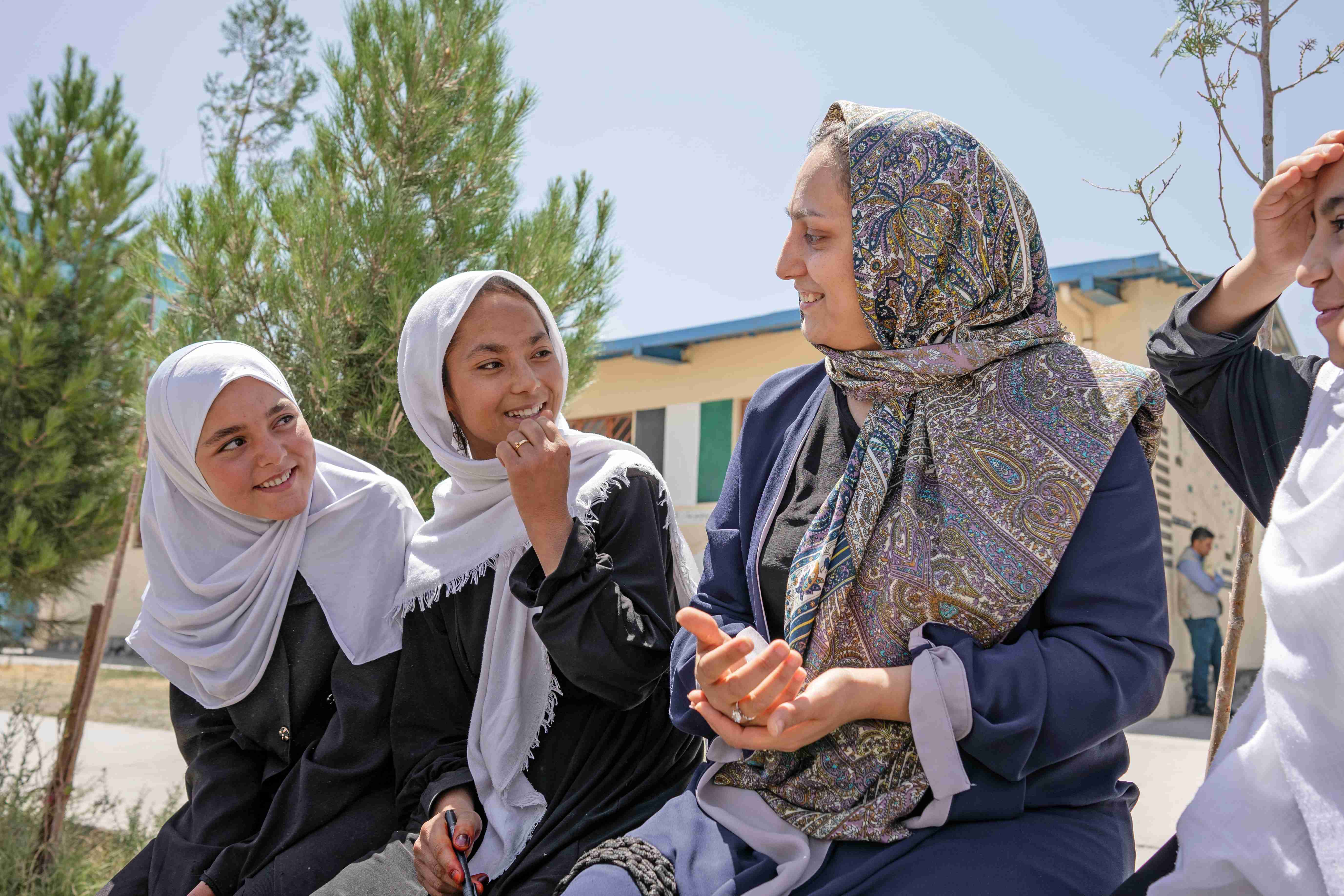 On 13th June 2022, Saida Qazizada, a teacher, educates students about menstruation at the UNICEF-supported Fatah Girls School in Herat, Afghanistan