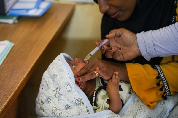 A child receiving the vaccine 